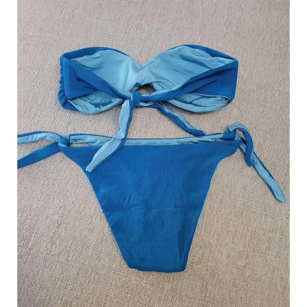 Kiwi Saint-Tropez Blue Bandeau Bikinis 8